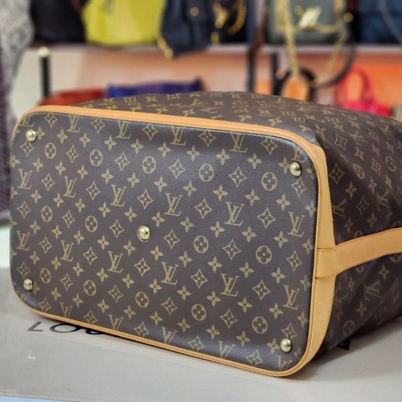 LOUIS VUITTON Monogram 17" Carryall Square Travel Duffle Mens Bag Duffle Gym LV - Picture 6 of 15